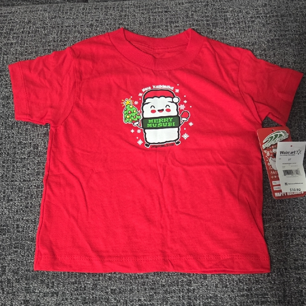 Vibrant Red Short Sleeve Tee with Cartoon Graphic